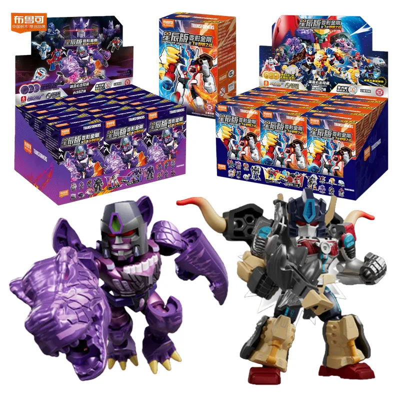 1/12 Peças Mini Transformer Mammoth Optimus Prime Black Lion Optimus Prime Megatron Robô Figura de Ação Brinquedo de Montar com Blocos de Construção