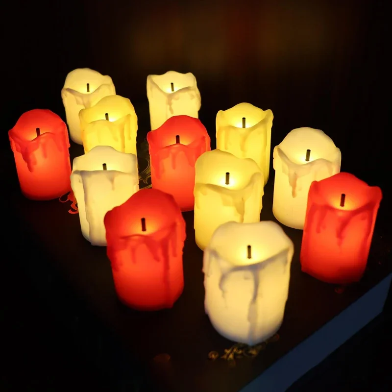 3/10PCS LED Electric Candle Lights Button Battery Flameless Flashing Lamp Wedding Birthday Party Decorations Candles Tea Light