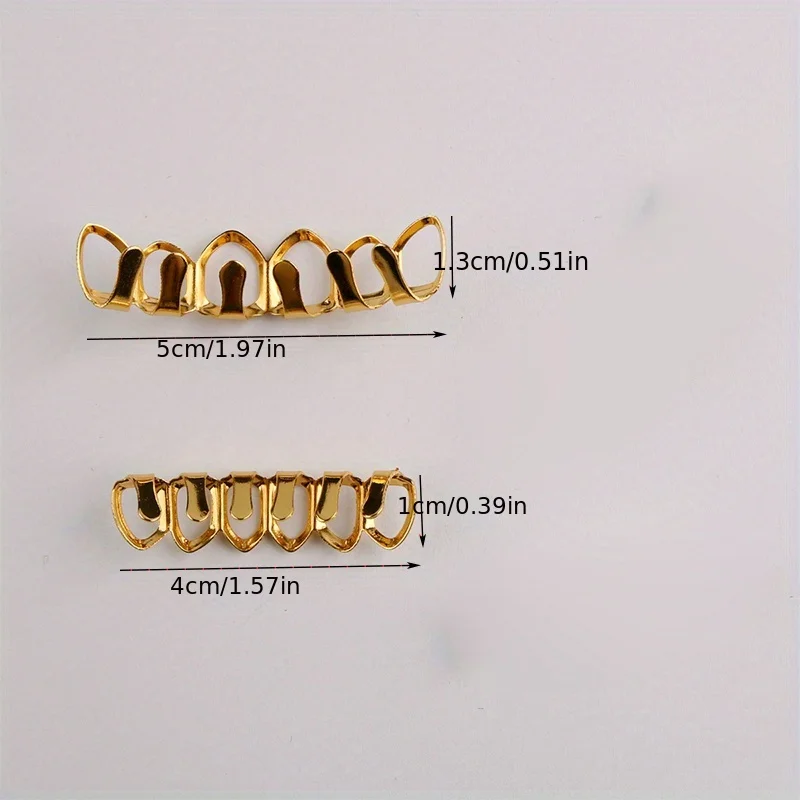 1pc/1pcs Hip Hop Teeth Copper Plated Hollow Teeth Ornaments for Men and Women Halloween Props Teeth Jewelry