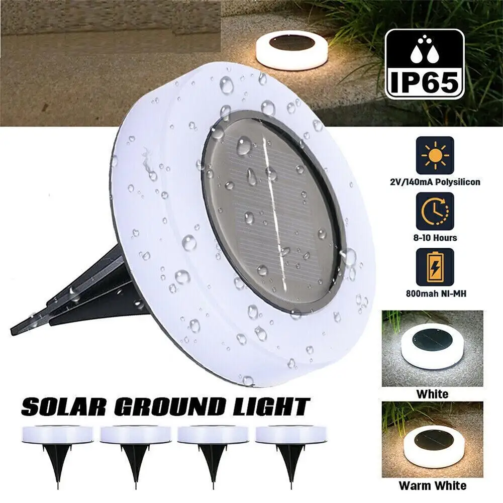 

Solar Ground Lights Waterproof Solar Garden Lights Upgraded Outdoor Garden Bright In-Ground Lights For Pathway 4pcs