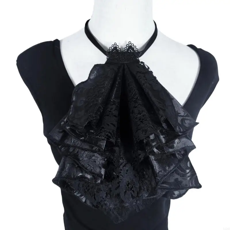 Y3NE Royal CourtStyles Drape Collar Multilayer Colonial Jabot Decorative Collar For Theme Event Formal Occasion Dressingup