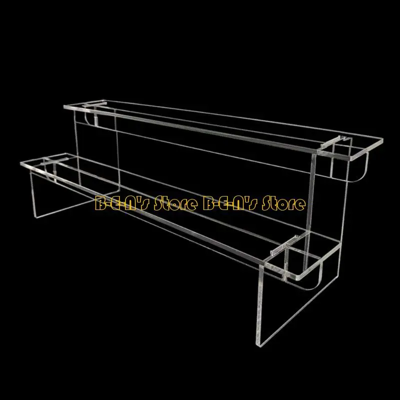 Y1AD Transparent Acrylic Rack Stand Figurines Showcase Display Shelf 1-5 Tiers
