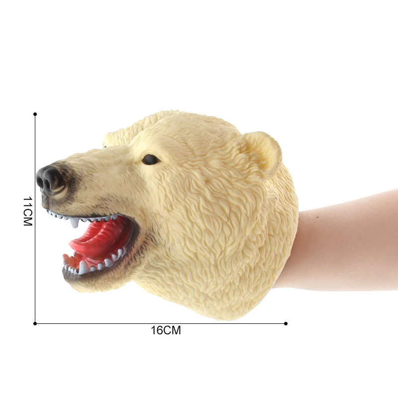 Fun Animal Hand Puppet Model Interactive Toys Tiger Lion Elephant Bear Head Toys Children Toys Storytelling Props Birthday Gift