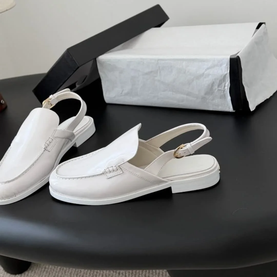 Hot 2026 New color two-tone genuine leather ballet flat shoes for women with bow, shallow opening, single shoe size 36-41