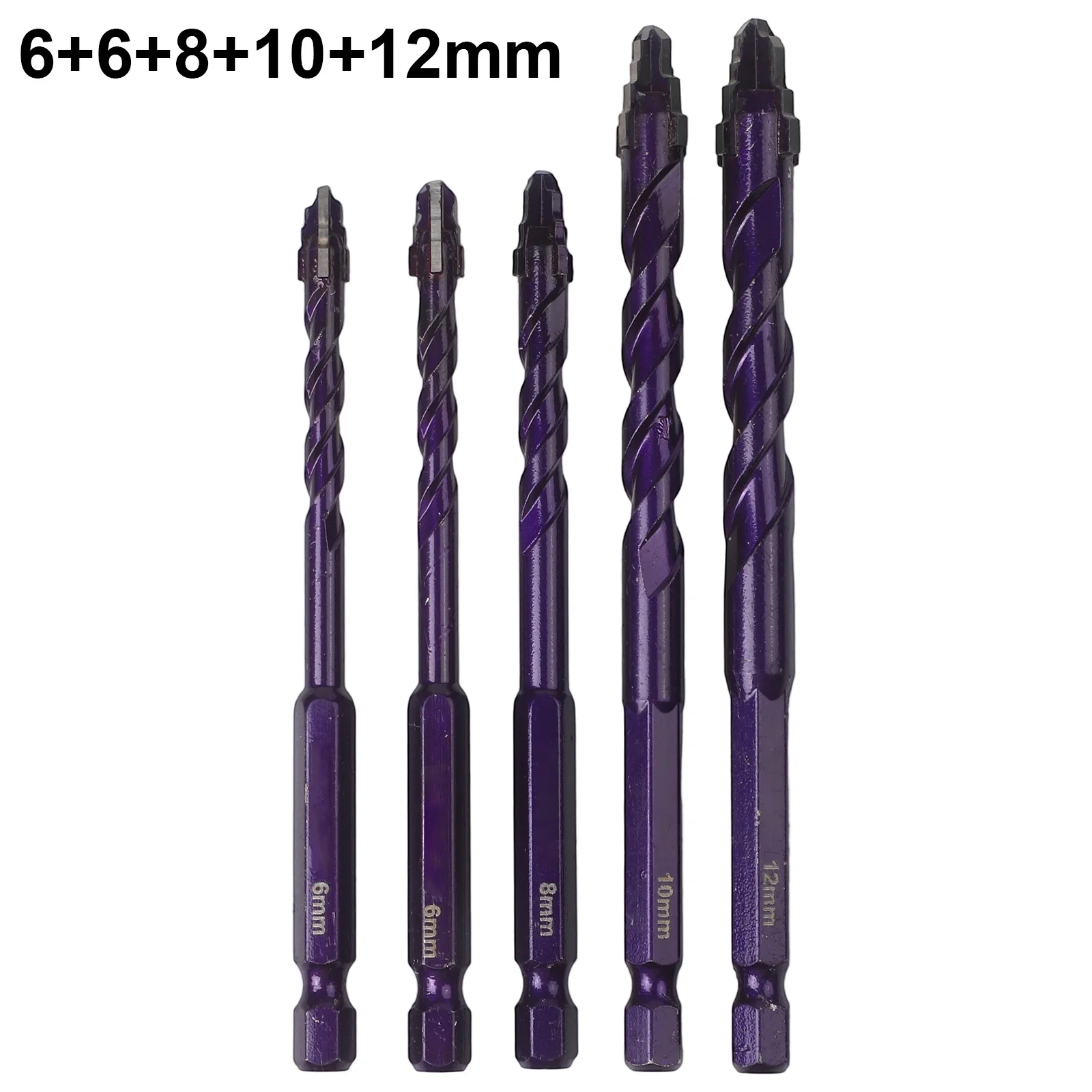 Four-Flute Bit for carbide Drill Set For Drilling Tiles for Hex Shank Low Wear Rate Approx.6.35 Mm 1 4 Inches Hex Shank