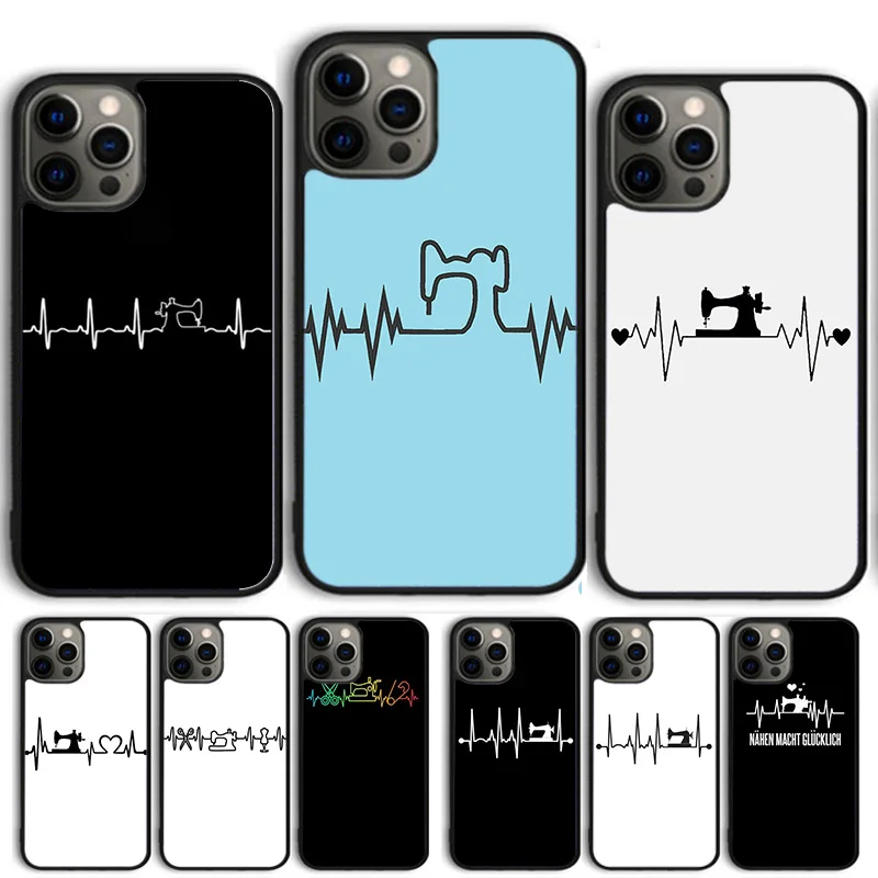 heart beats love sewing machine Phone Case Cover For iPhone 15 16 14 13 12 Pro Max mini 11 Pro Max XS XR Plus Coque