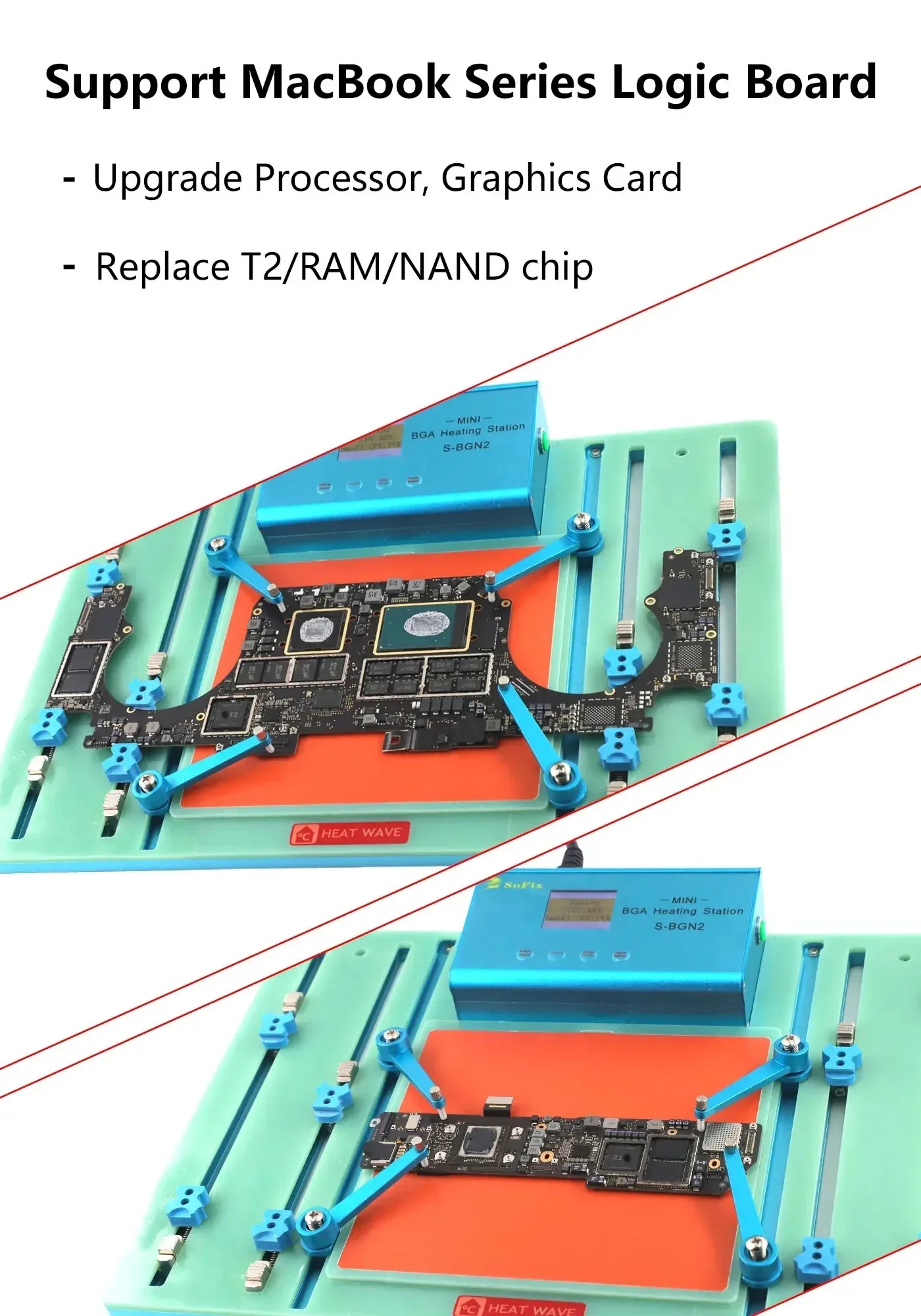 SoFix S-BGN2 Logic Motherboard Heating Station for Phone Laptop BAG Chip PCB Disassembly Preheating Soldering Repairs Tool