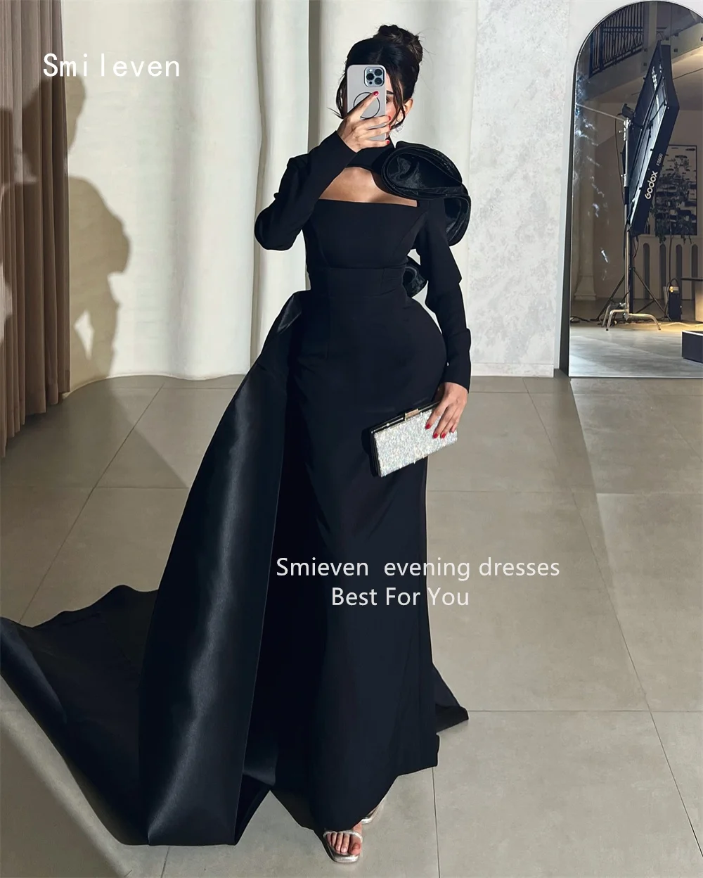 Smileven-vestido de fiesta de sirena de lujo, Espalda descubierta, vestidos de fiesta que abrazan la cadera, apliques redondos sexys, vestido para ocasiones formales personalizado 2026