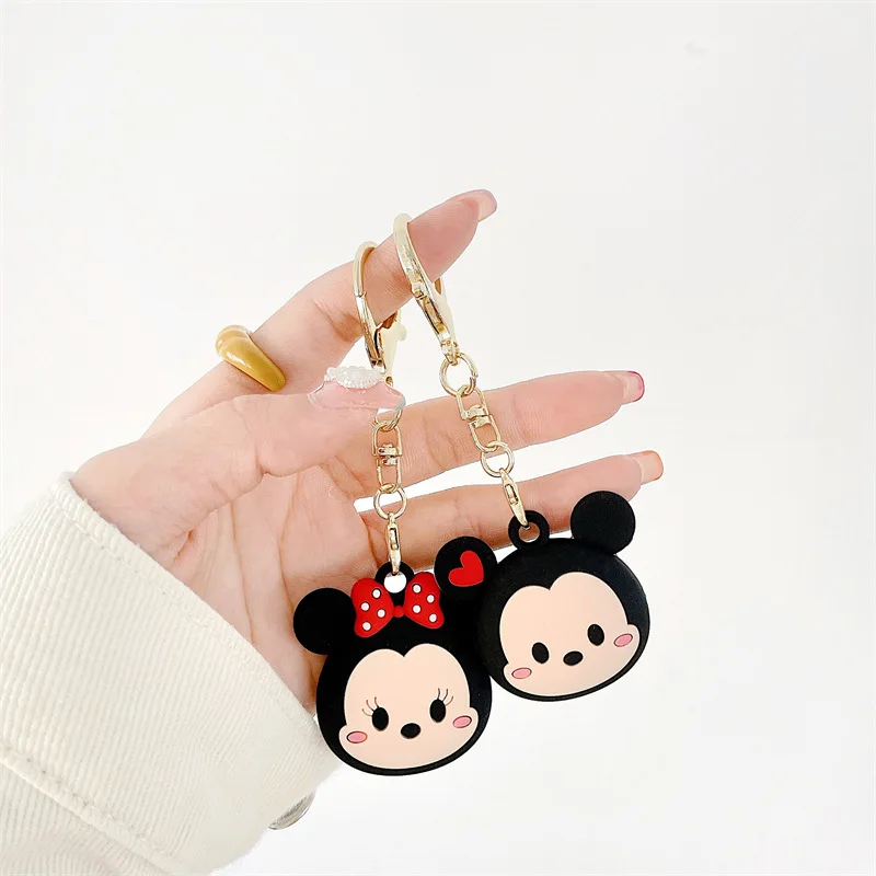 

For Apple Airtags Case Protector,Disney Mickey Minnie Airtags Silicone Cover, Anti-lost Airtag Tracker Locator Device Kyechain