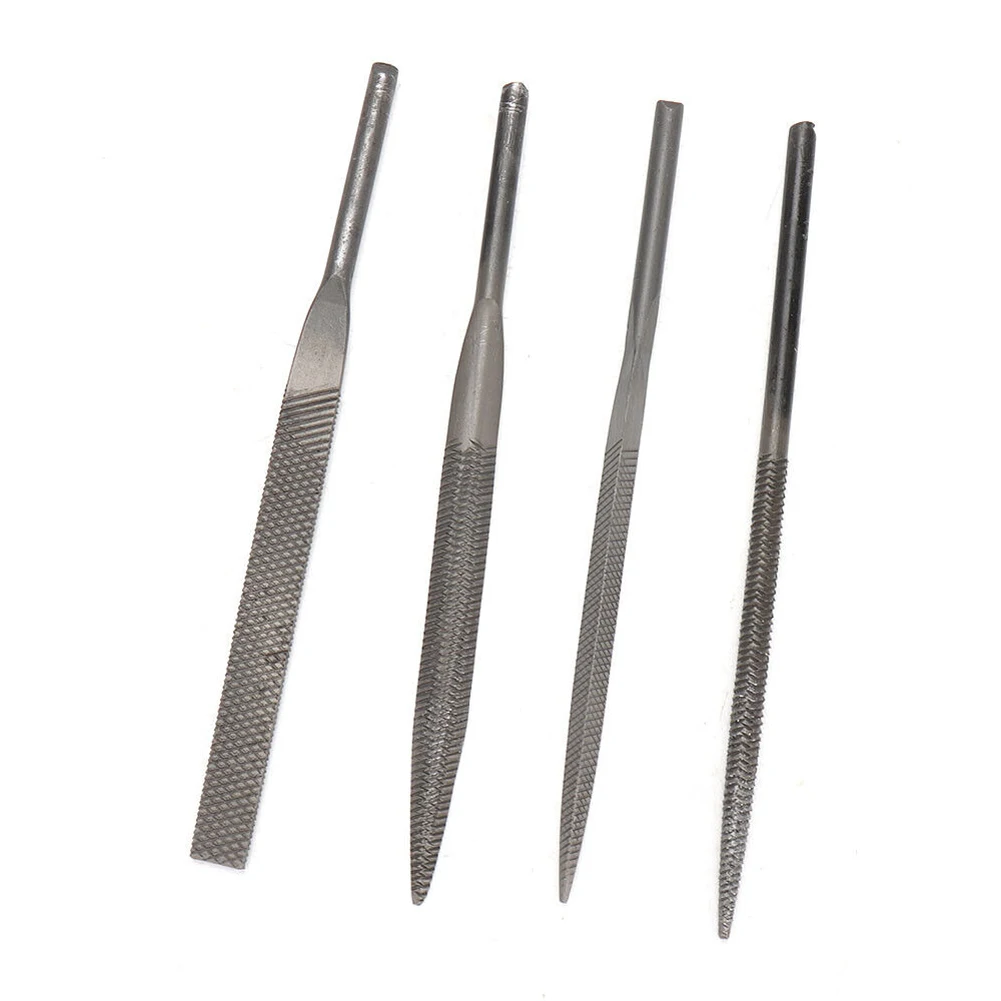 4pcs Pneumatic File Blades Flat/round/semi-circle/triangle File 5*125mm For Deburring Carving Pneumatic Tool Accessories