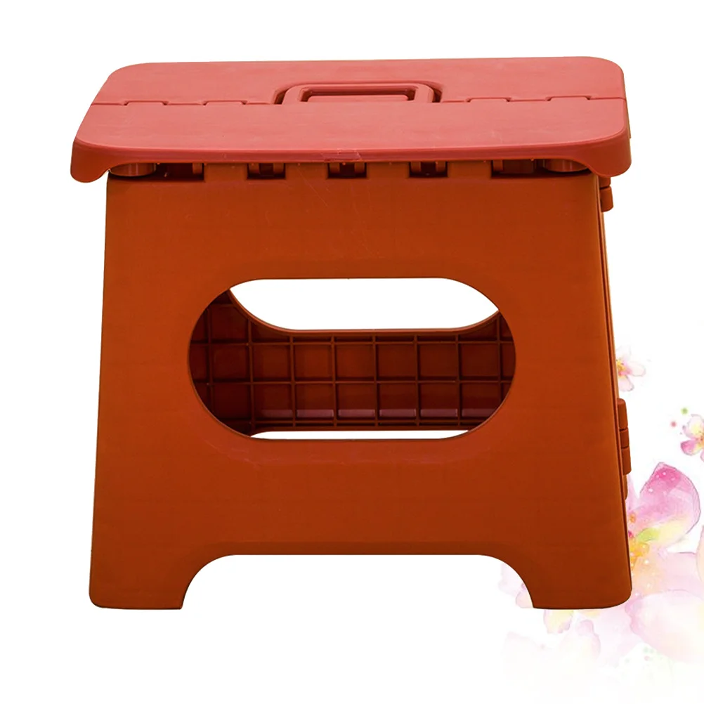 1pc Small Foldable Stool Lightweight Pp Folding Bench For Home Bathroom Travel Use Red Home Foldable Stool