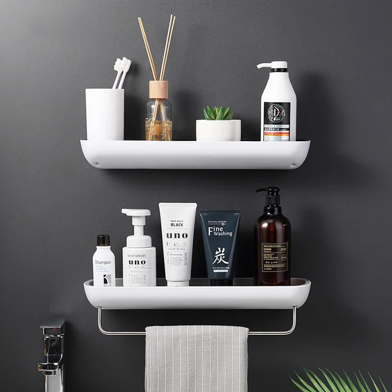 

Bathroom Wall Mounted Shelf Organizer No Drill Storage Rack for Home Shower Shampoo Spices Holder Accessories