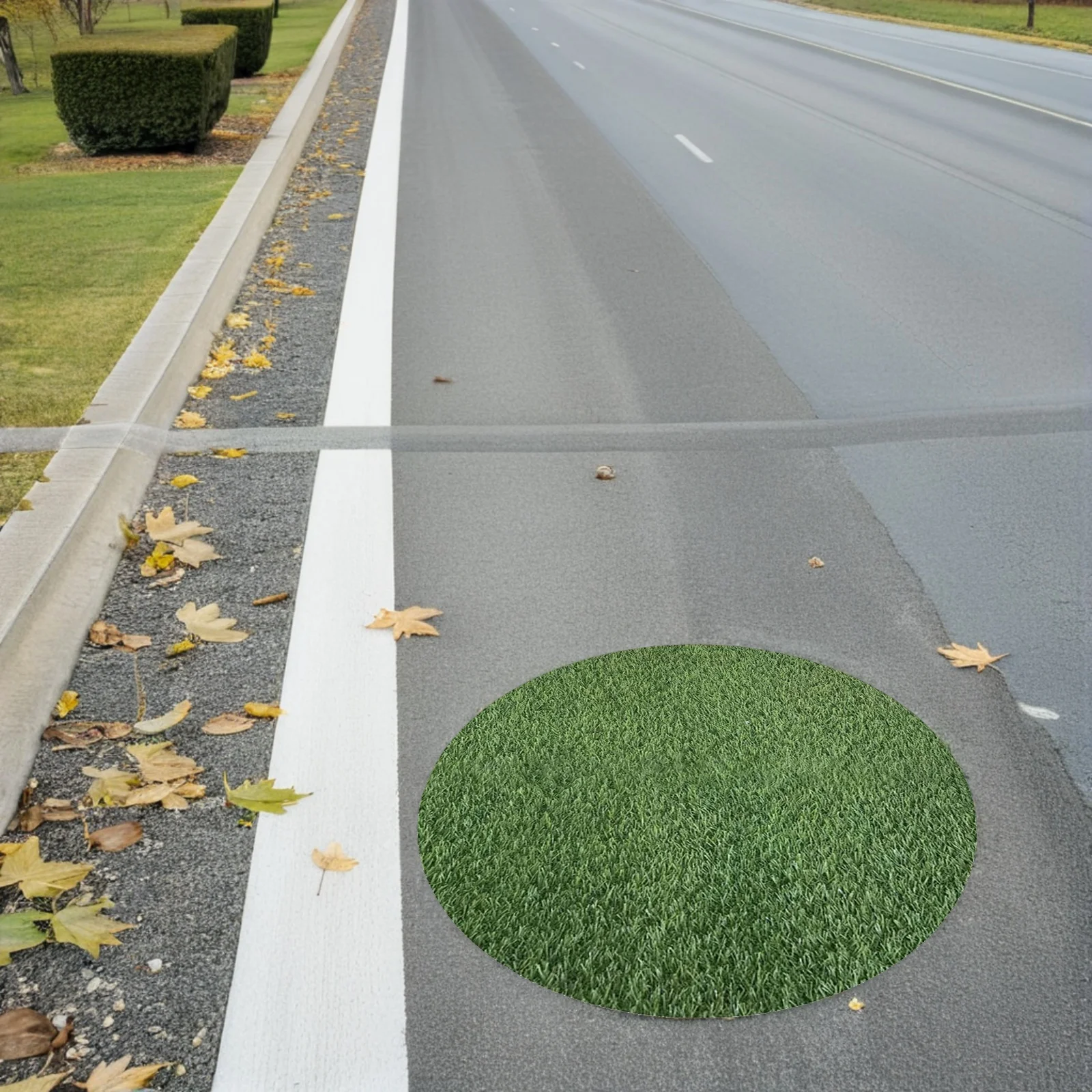 

Simulated Mat Round Faux Turf Placemat Artificial Grass Decor For Dining Table Coffee Bar Living Room Outdoor Home