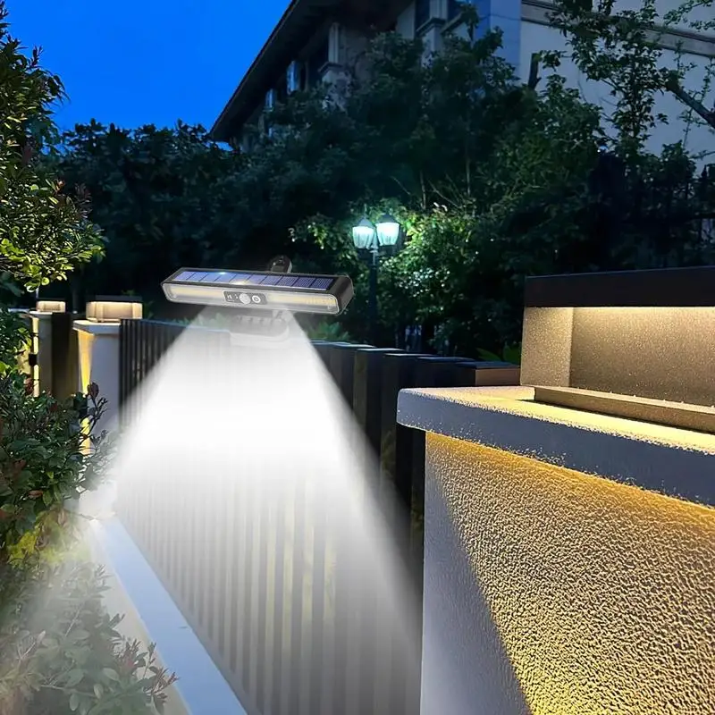Motion Sensor Outdoor Lights Clip On Solar Motion Lights Outdoor Weather-Resistant Bright Lamp With 120 Degree Adjustable Angle