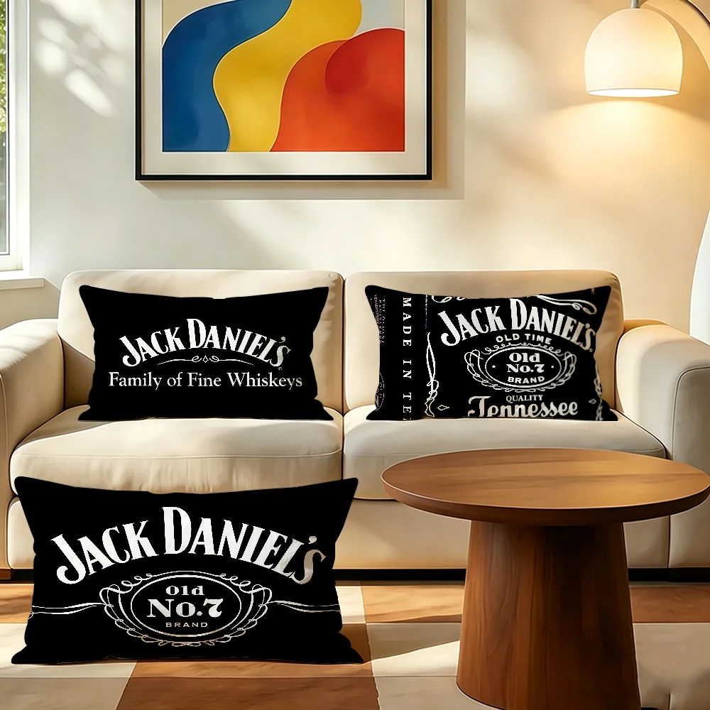 Fashion Print J-Jack D-Daniels cushion cover Polyester Pillowcase Sofa Living Room Cushion Cover Bedroom Bedside or Home Decor