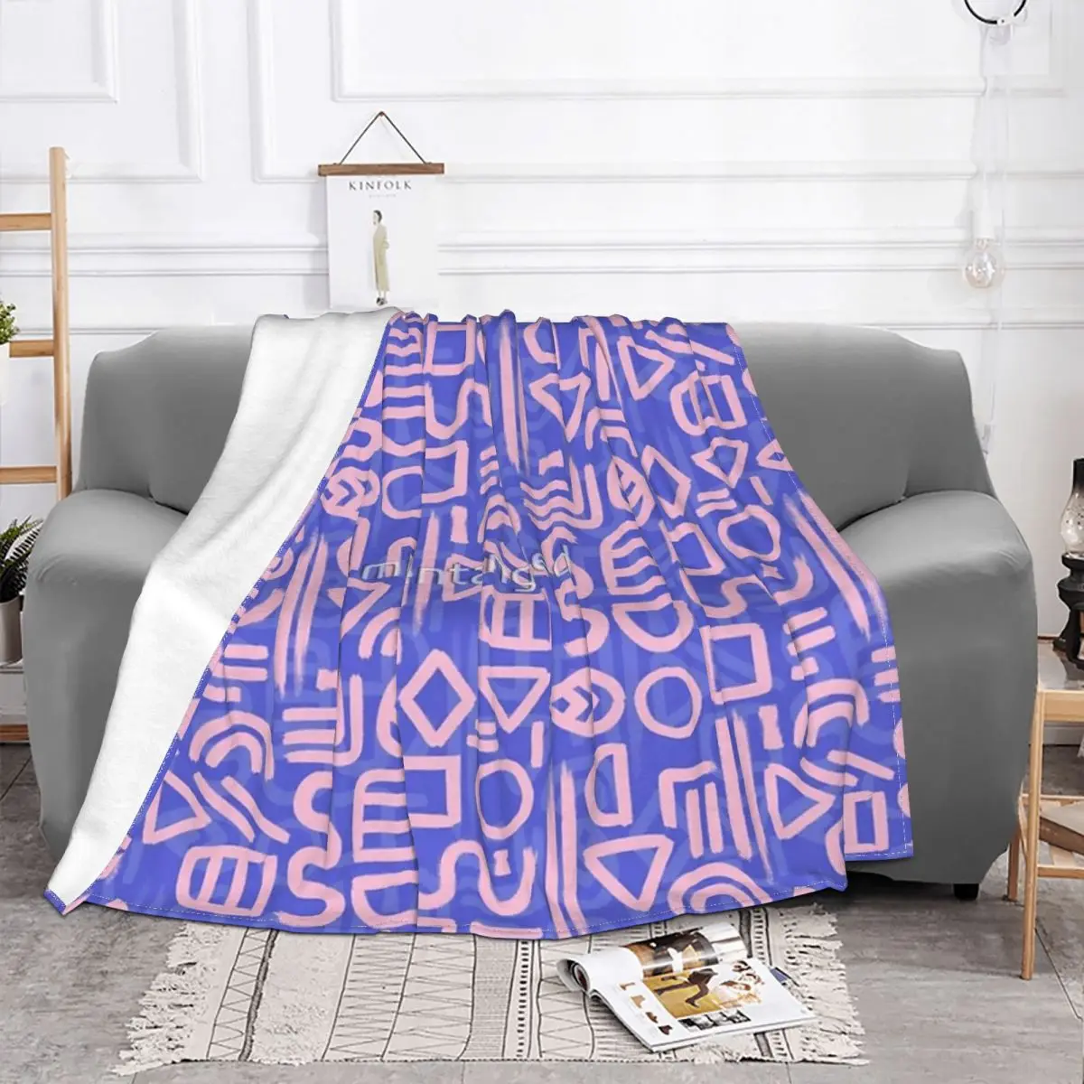 Shapes And Glyphs Four Seasons Universal Blanket Fireplace Can Be Laid Mother's Day Gift