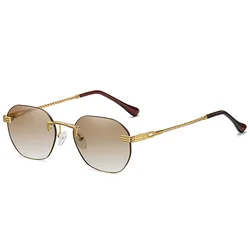 Classic Retro Sunglasses for Men and Women - Metal Gold Black Brown Shades