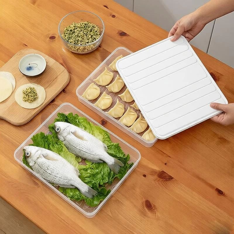 

1Pc Kitchen Square Refrigerator Preservation Box Household Plastic Food Seal Frozen Dumpling, Vegetable Box, Food Storage Box