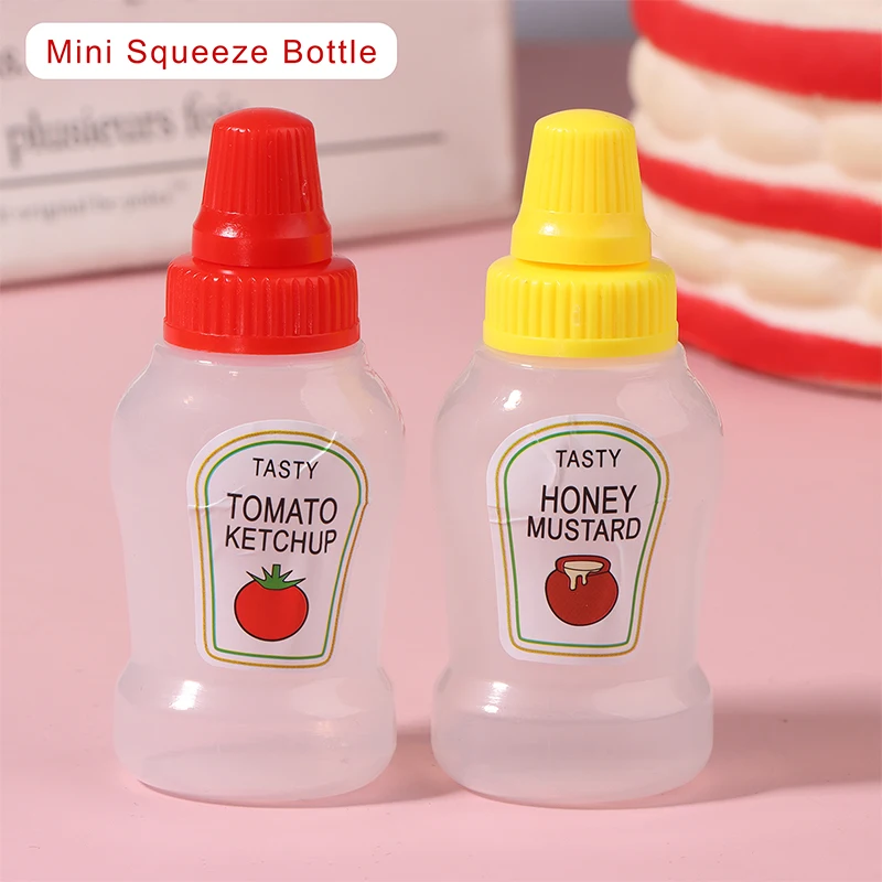 1/2Pcs Mini Portable Small Sauce Container Tomato Gravy Boat Salad Dressing Oil Spray Bottle Ketchup Honey Mustard