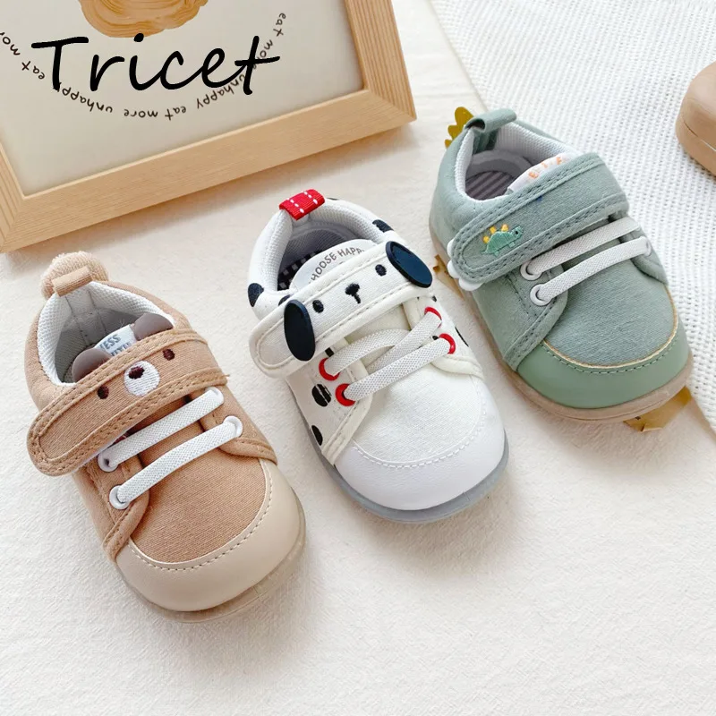 Cute Cartoon Children Casual Shoes Bear Dog Dinosaur Baby Boys Girls Sneakers Soft Bottom Anti Slip Toddler Kids Walk Shoes