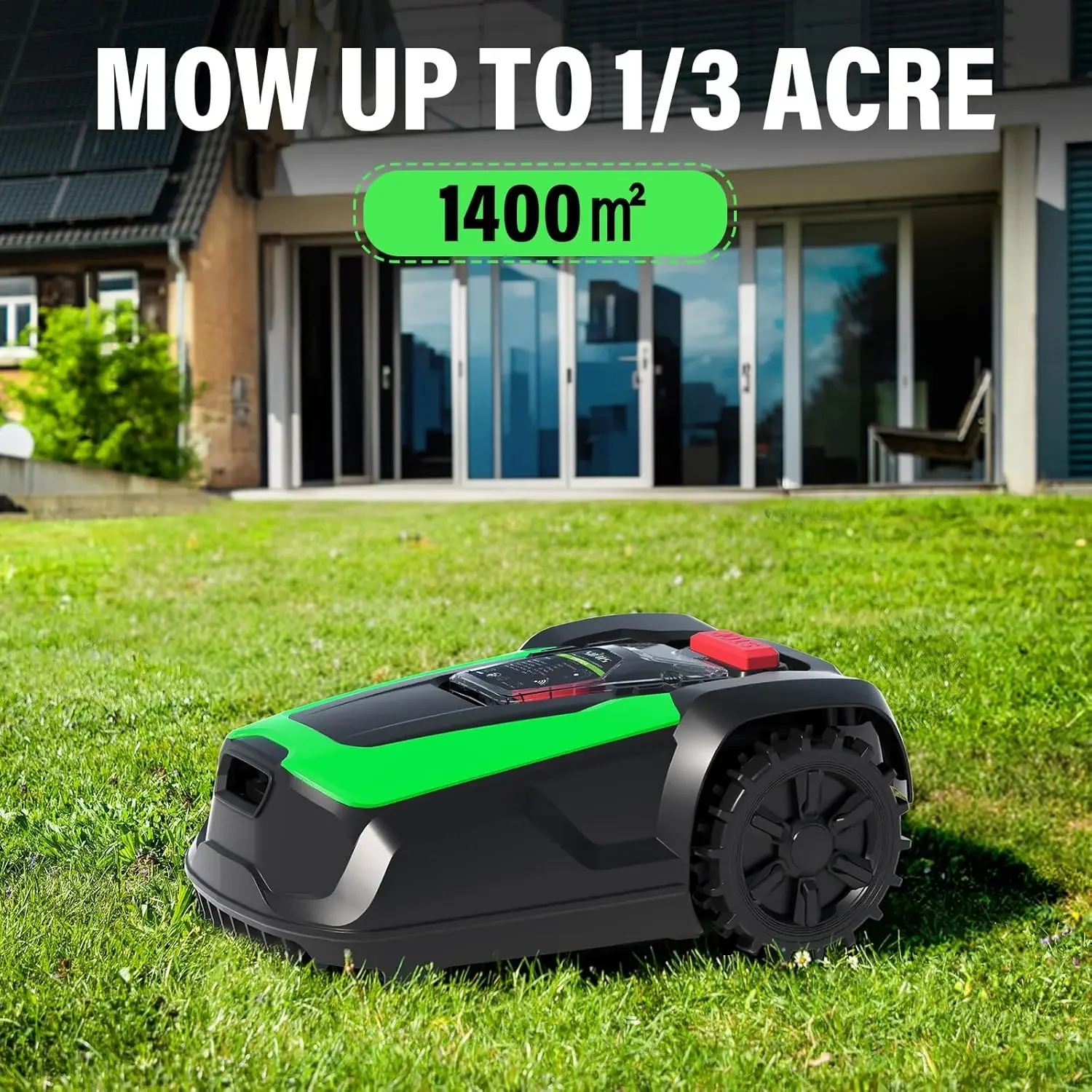 Robot Lawn Mower, Automatic Robot Mower APP Controlled with Schedule, Self-Charging, Bluetooth/Wi-Fi Connected Robotic Law