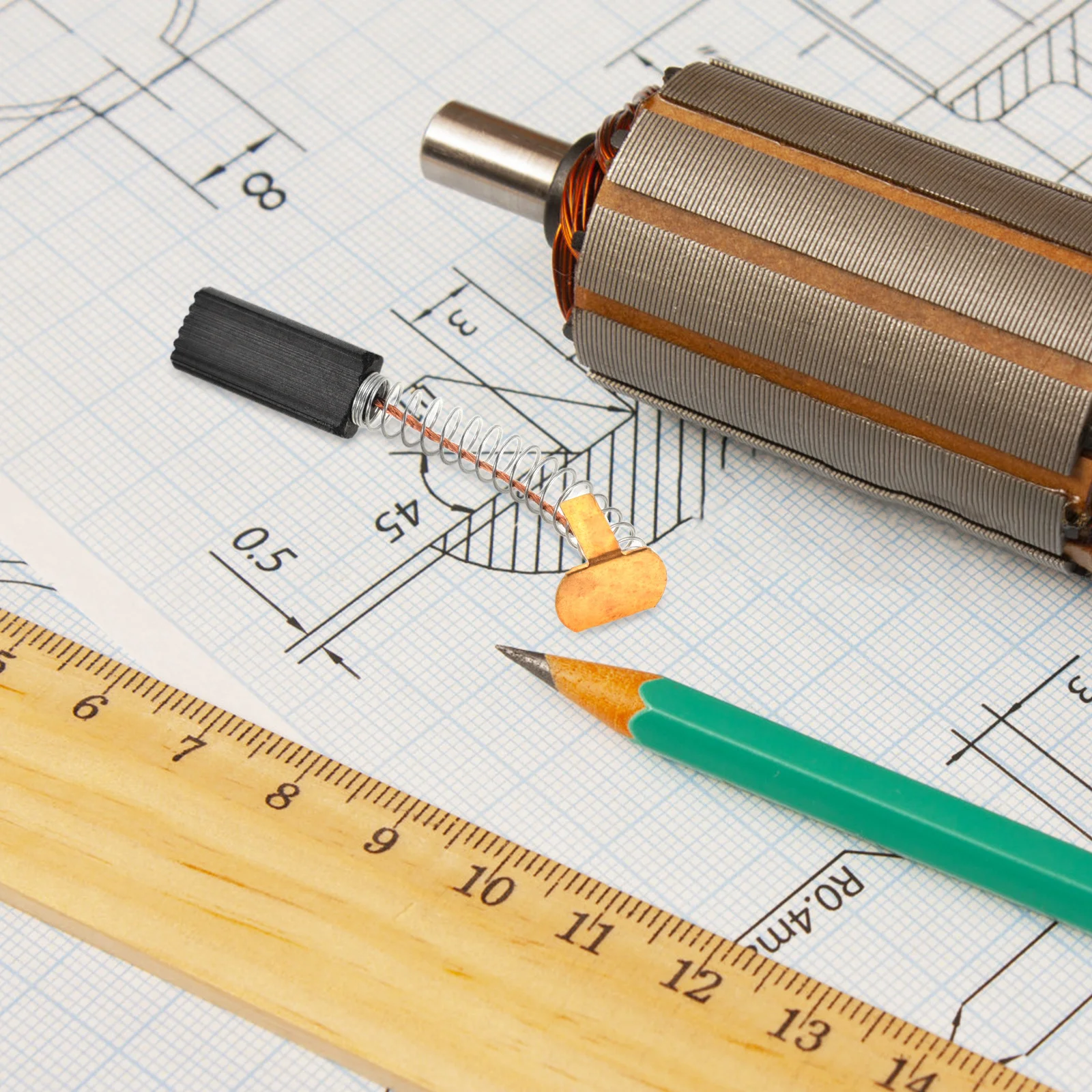 10 peças de reposição das escovas de carbono do motor elétrico dos pces para a ferramenta rotativa escovas do motor de carbono da operação da liga de alta temperatura