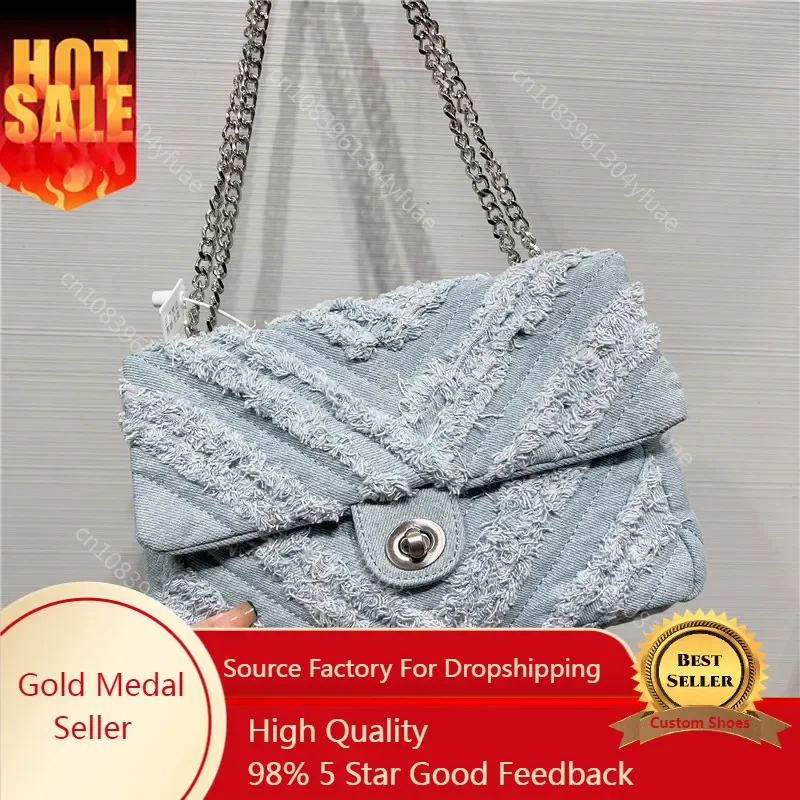 

Fashion Summer Jeans Denim Bags Shoulder Crossbody Handbags Women Canvas Girl Handbag Casual Chain Designer Tote Bags