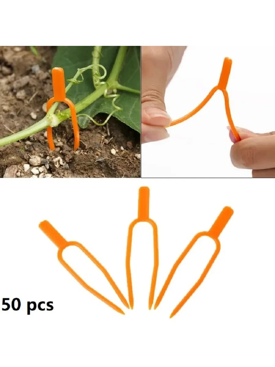 65MM Plant Stem Fixator 50PCS Strawberry Planting Fork Watermelon Fastening Clamp Garden Support Clip Tool