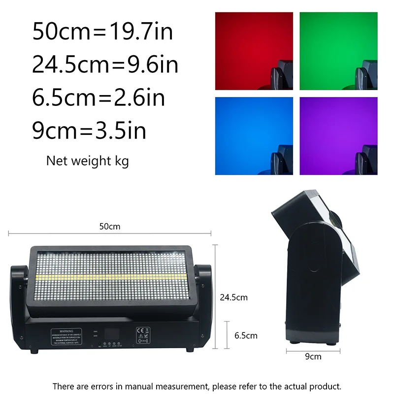 400W Moving Strobe Flash Light 12+12 Segment LED RGBW Stage Lighting for Wedding Events DJ Disco Party Show Wash Effect Light