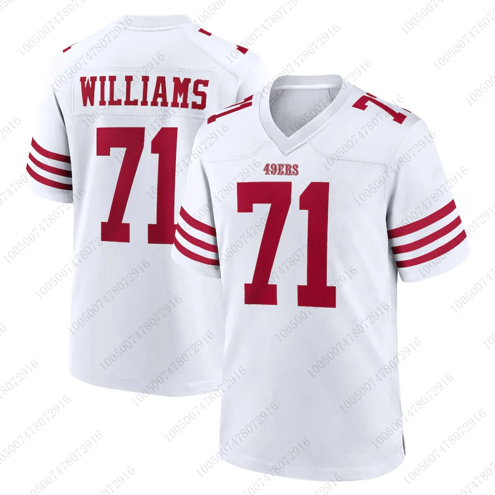 2024 Men's 49ers Trent Williams Breathable Rugby Jersey #71 Summer Fall Quick-dry Training Rugby Oversized Uniform For Adult&Kid