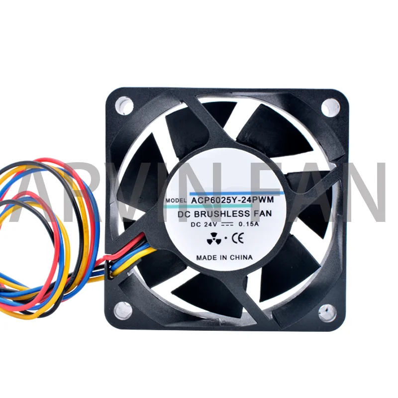 ACP6025Y-24PWM 6cm 60mm Fan 60x60x25mm DC24V 0.15A 4 Wires For Large Air Volume 4pin Cooling Fan For Server Inverter Chassis