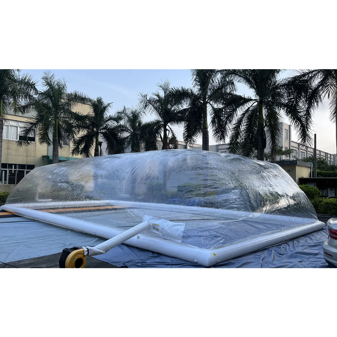 

Hot Selling Inflatable Water Pool Cover Inflatable Transparent Pool Cover for Family