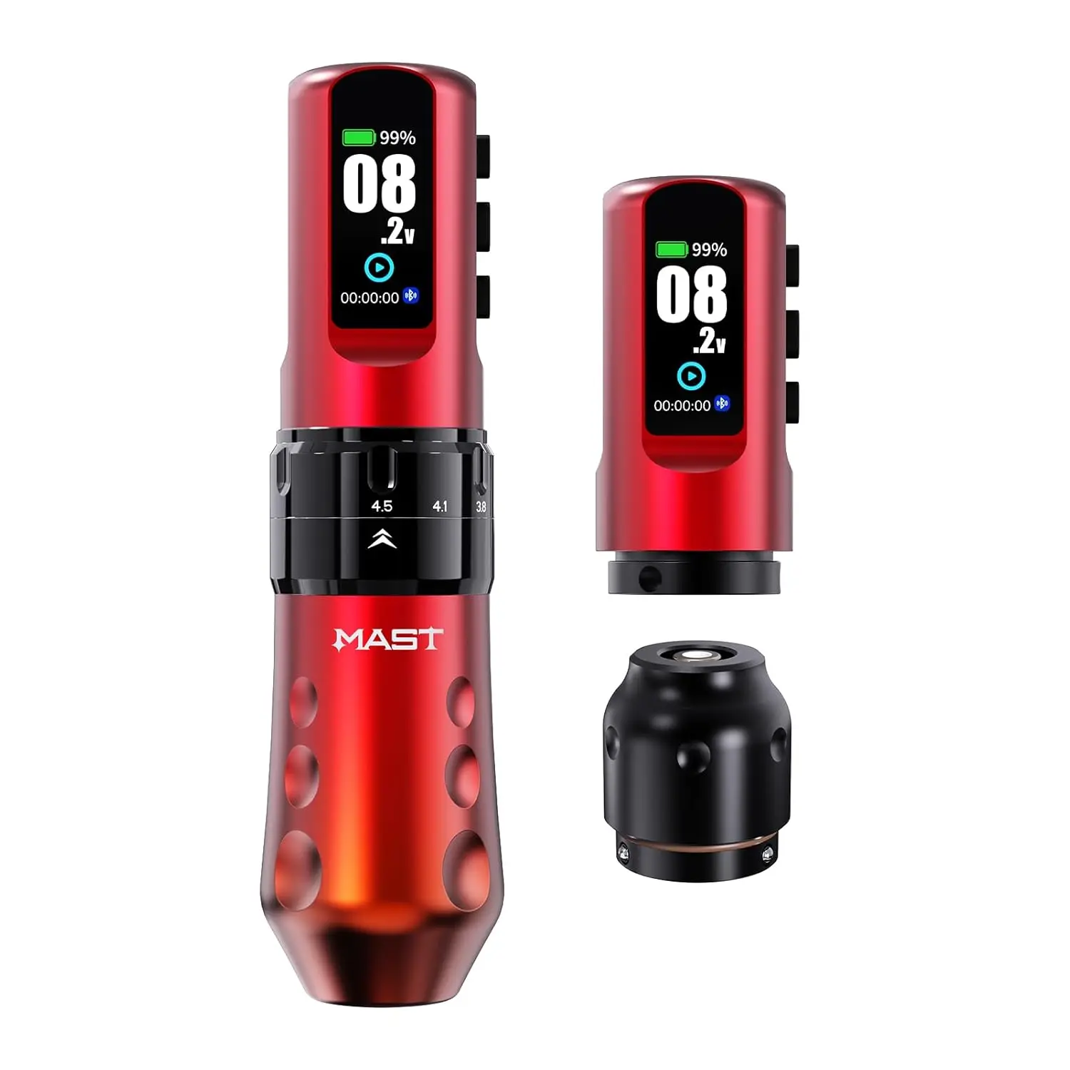 Mast Flip 4 Pro Volledige Draadloze Tatoeëerkit 7 Slagen (2,5-4,5 mm) 2 Batterijen 2000 mAh voor Lijnwerk Schaduw en Kleuring Tatoeëerspullen