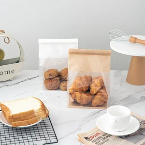 10-50pcs 4 크기의 토스트 백 포장 가방, 셀프 밀봉 빵 가방 와이어 롤 에지 베이킹 투명 비스킷 케이크 가방 밀봉 차 8 최고의 판매용 빵 가방 -5