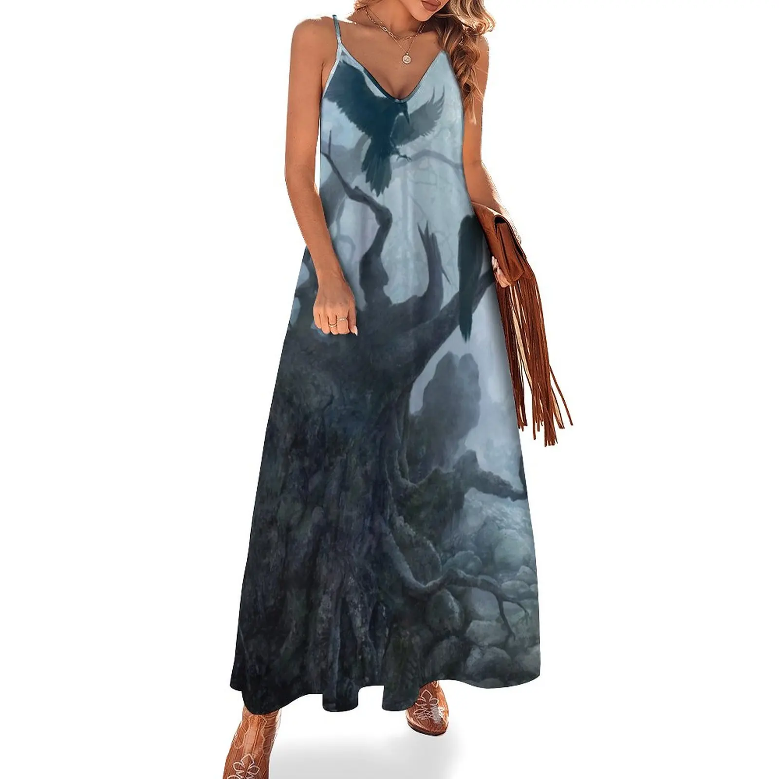 

Crows on the dead tree Sleeveless Dress women long dresses Evening dresses evening dresses ladies