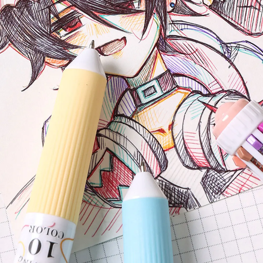 

60 Colors Ballpoint Pen 0.8mm Soft Grip Press Multicolor Writing Pen For Drawing School Supplies Stationery