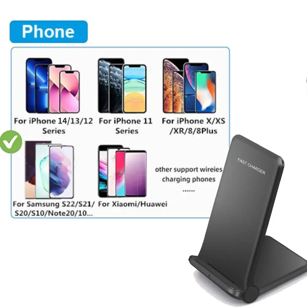 30W Foldable Wireless Charger Stand Fast Charging Dock Station For iPhone 15 14 13 12 11 Pro XS XR X 8 For Samsung S24 S23 Ultra