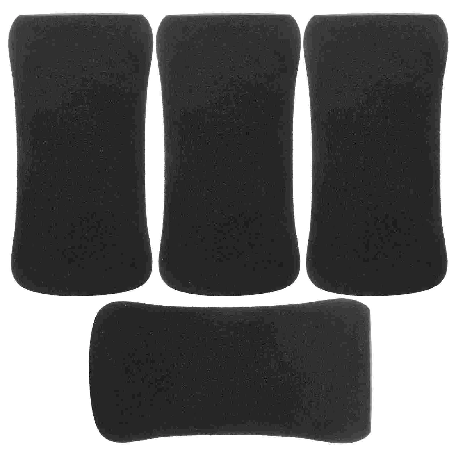 

4 Pcs Foot Pad Roller Sleeve for Leg Extension Ab Training Equipment Foam Pads Rollers Replacement Black Fitness