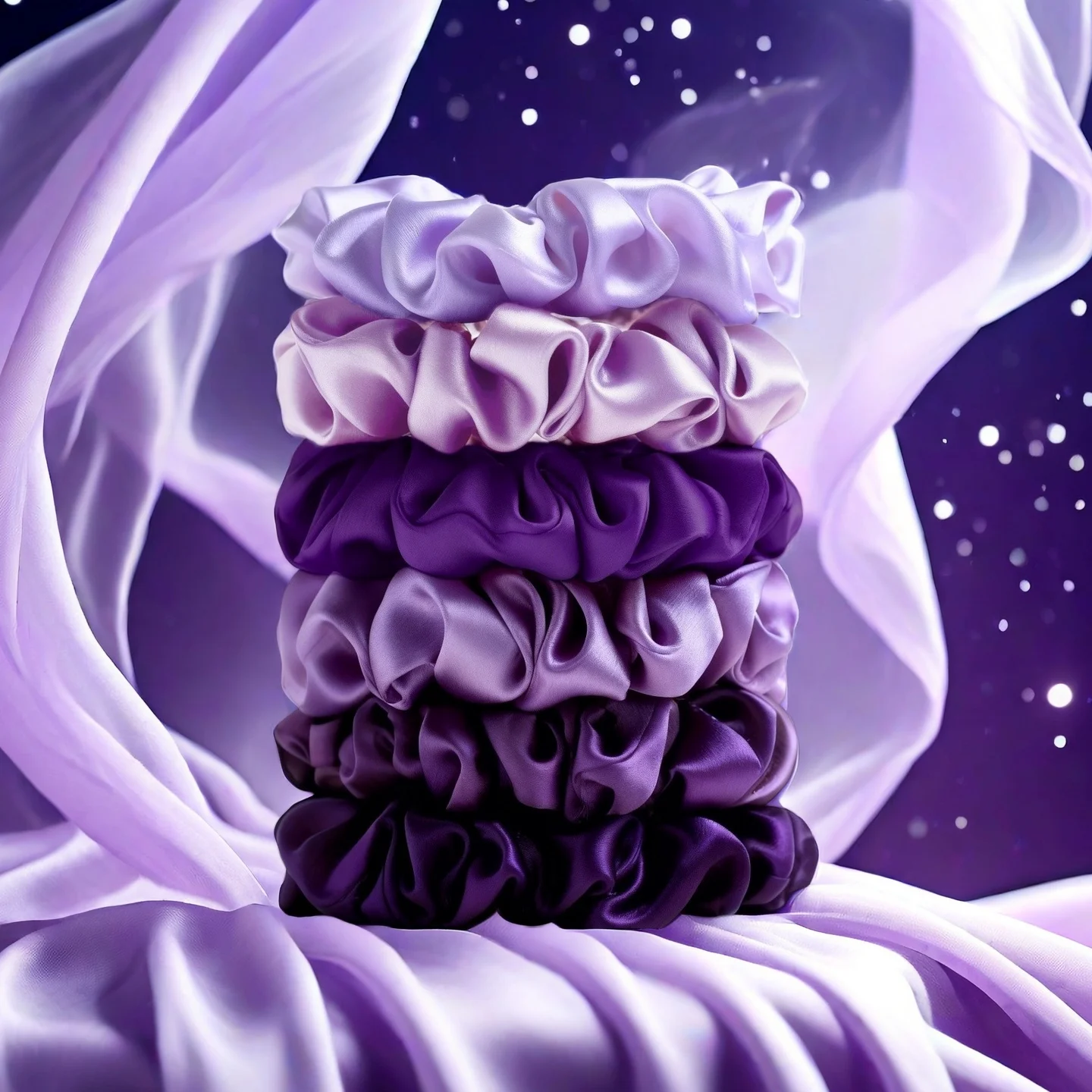 Chouchous en satin violet pour femmes, élégants, roses, petits, 6.5cm, accessoires pour cheveux, décontractés, mignons, 12/24/48/96 pièces