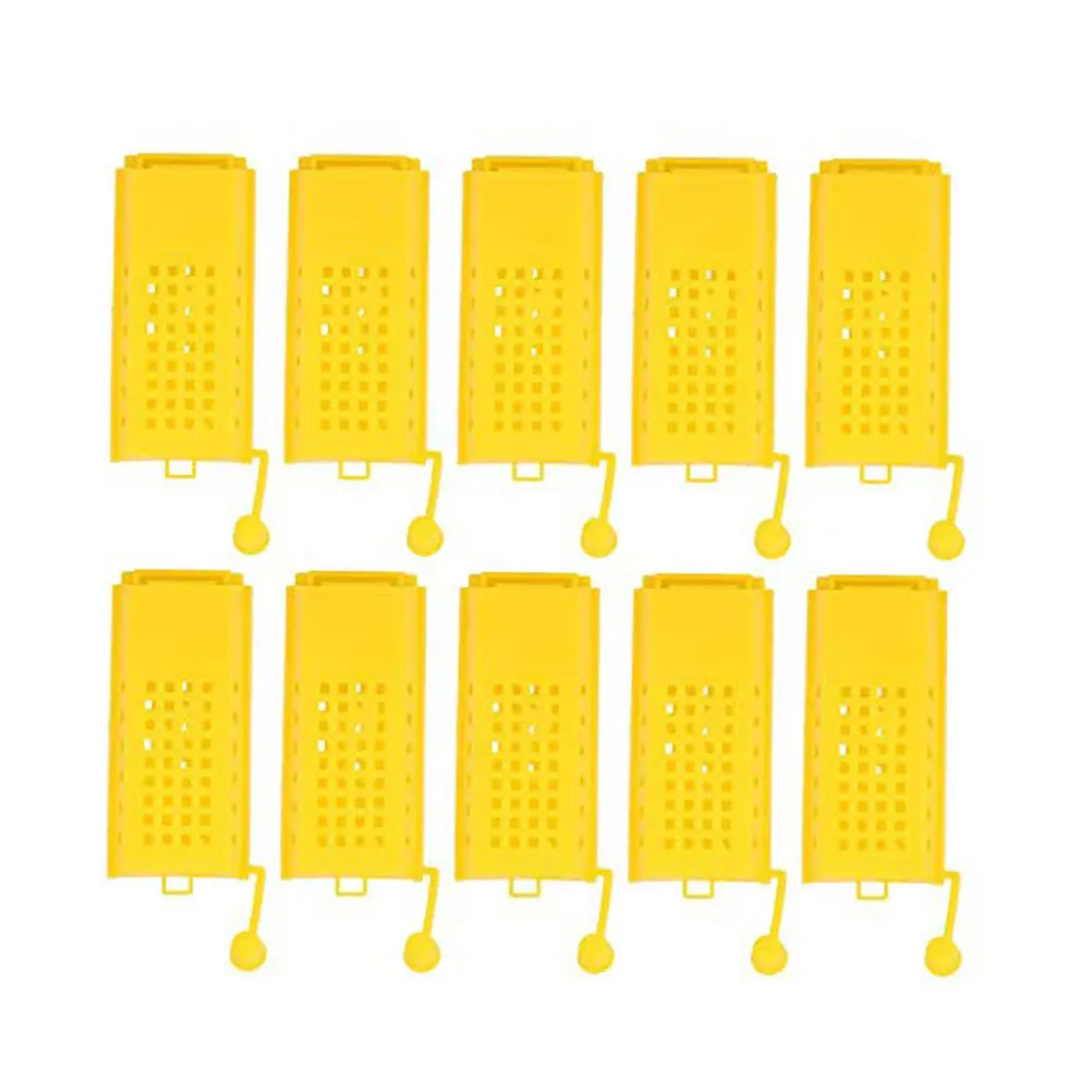 10Pcs Beekeeping Queen Cage Kit Plastic Lightweight Portable Bee Rearing Cup Roller Catcher Box Essential Tool for Professional