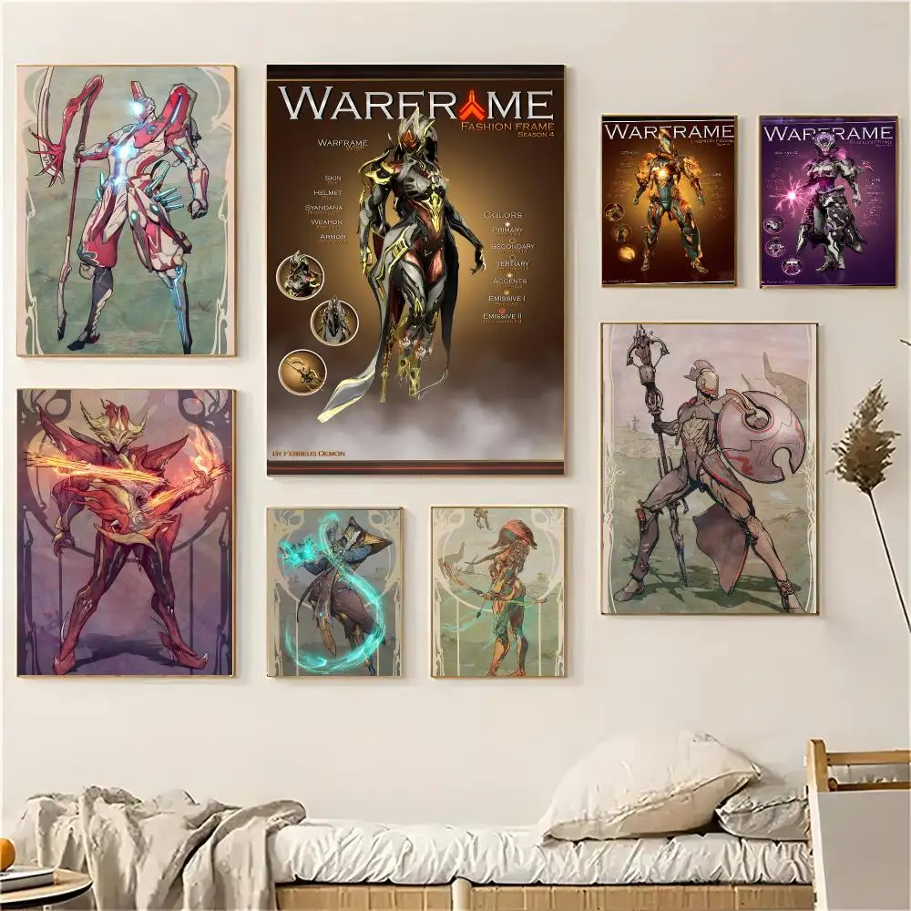 Warframe Game ARPG Poster Self-adhesive Decal Living Room Bedroom Party Bar Decor Moisture-proof Fade-resistant