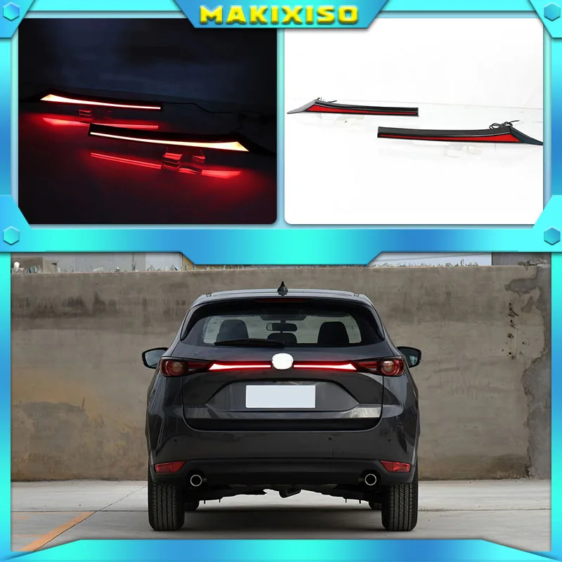 2PCS For Mazda CX-5 CX5 2017-2020 Multi-function Car LED Rear Bumper Light Rear Fog Lamp Brake Light Turn Signal Light