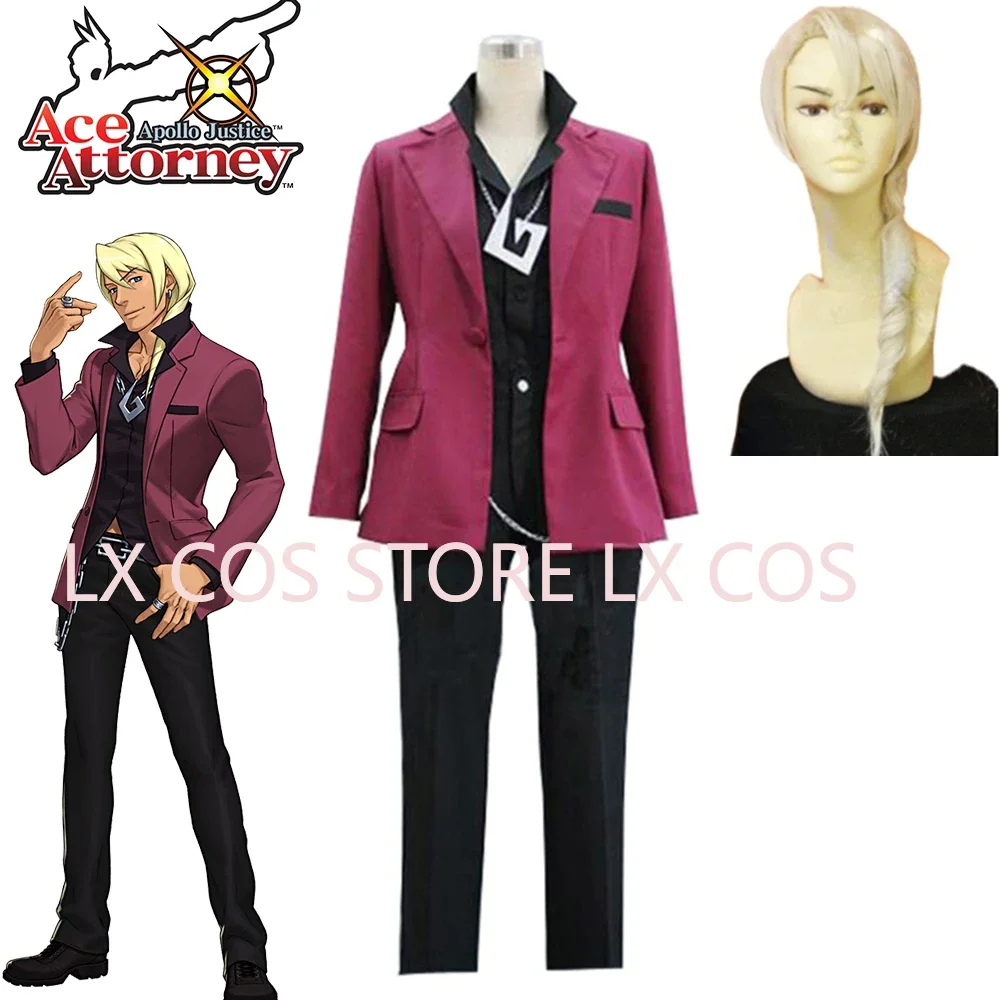 

Apollo Justice Ace Attorney Klavier Gavin Justice Cosplay Costume Set Custom size