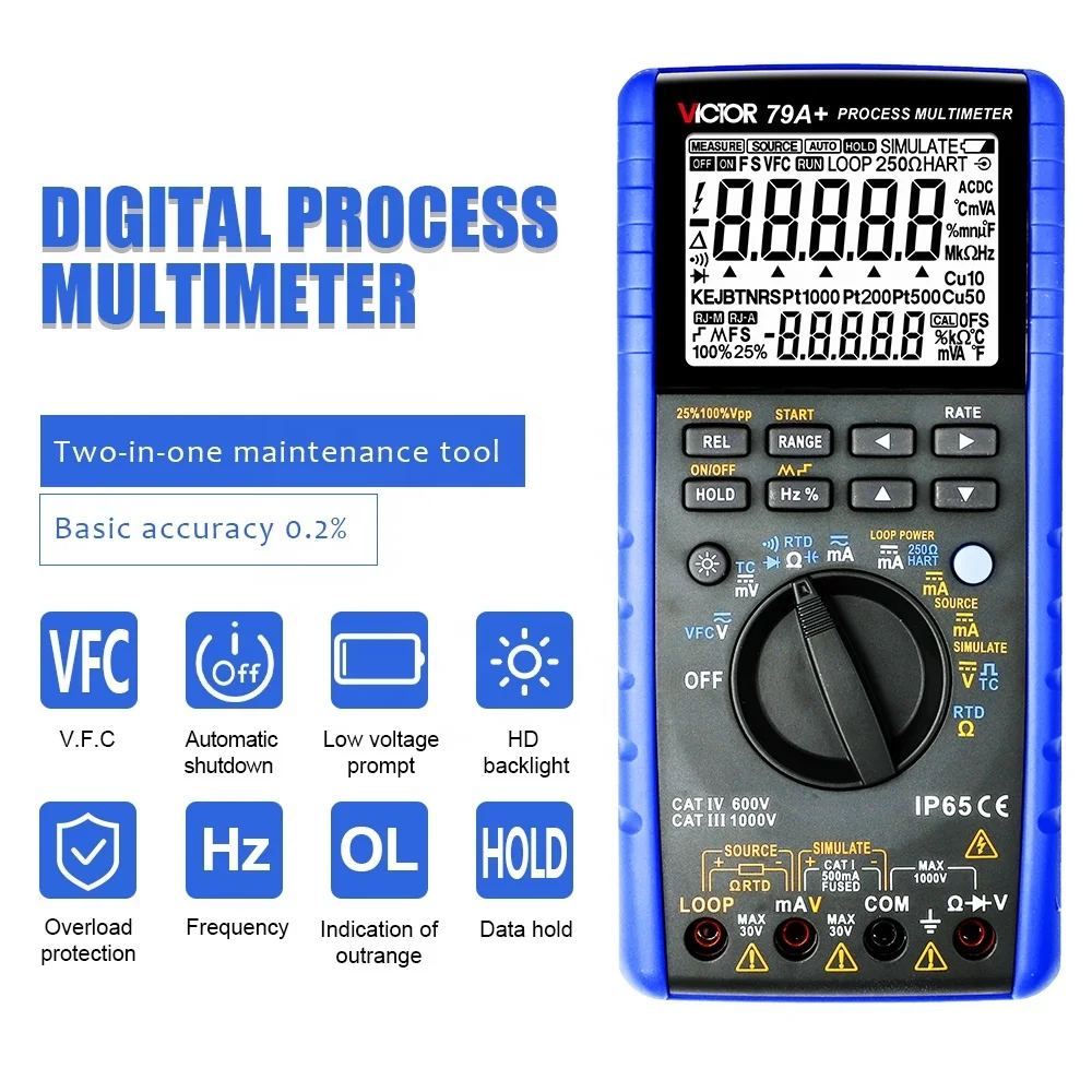 VICTOR 79A+ Professional Multifunction Process Calibrator Multimeter Digital Process Multimeter