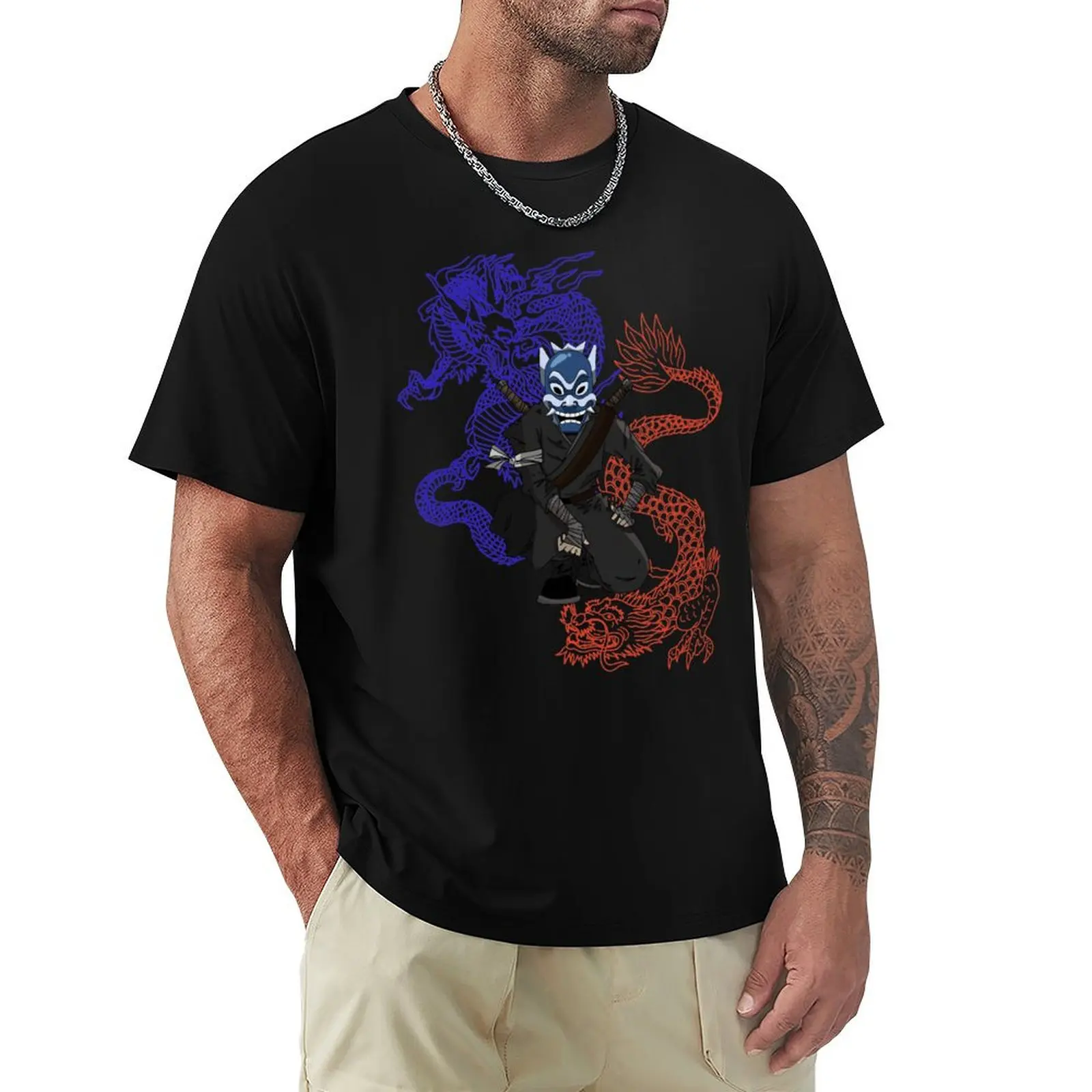 

zuko blue spirit with dragons T-Shirt custom t shirt anime shirt kawaii clothes men workout shirt