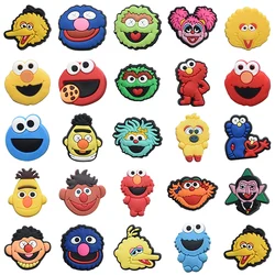 25PCS MINISO Sesame Street Shoe Charms Accessories DIY Shoe Decoration Buckle for Classic Clog Kids Gifts