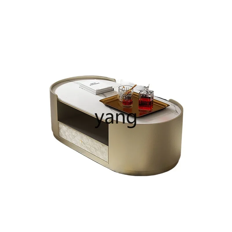 LH simple light luxury solid wood shell TV cabinet coffee table combination coffee table coffee table rectangle