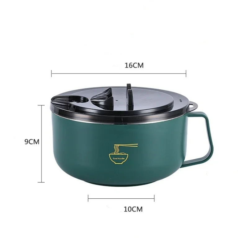 Ramen Bowl 304 Stainless Steel Noodle Bowl with Lid Heat Resistant Instant Noodles Bowls Cooker Tableware Kitchen Accessorie view 6