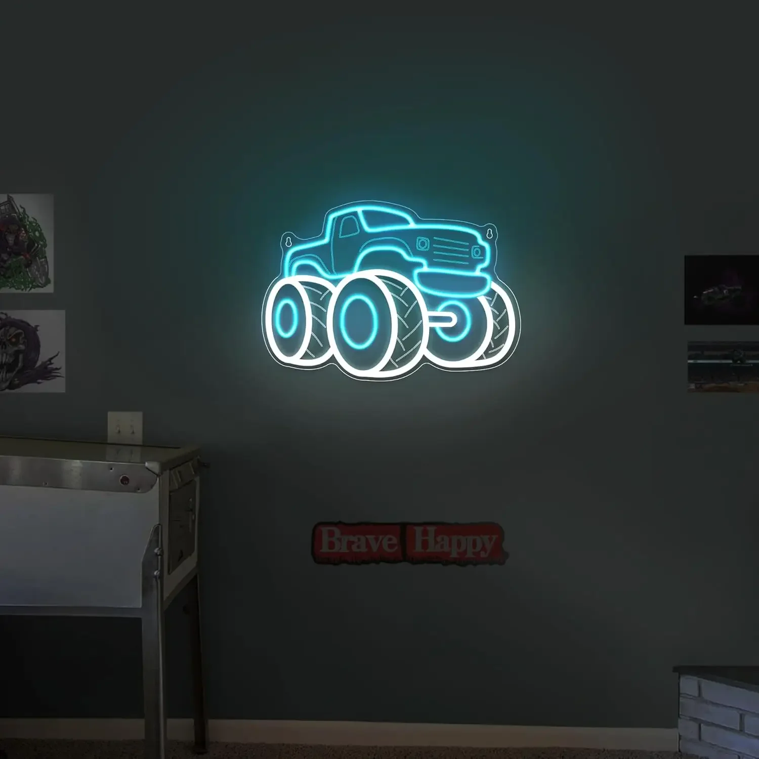 Truck Neon Sign USB Dimmable LED Neon Light Sign for Drink Bar Man Cave Bedroom Hotel Shop Garage Game Room Party Wall Decor