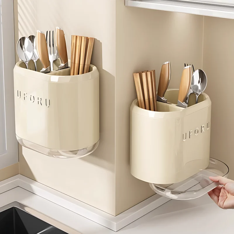 

1/2/4PCS Chopstick Storage Box Multi Functional Kitchen Storage Rack Knife Block Drainage Cutlery Rack Spoon Fork Organizer Rack